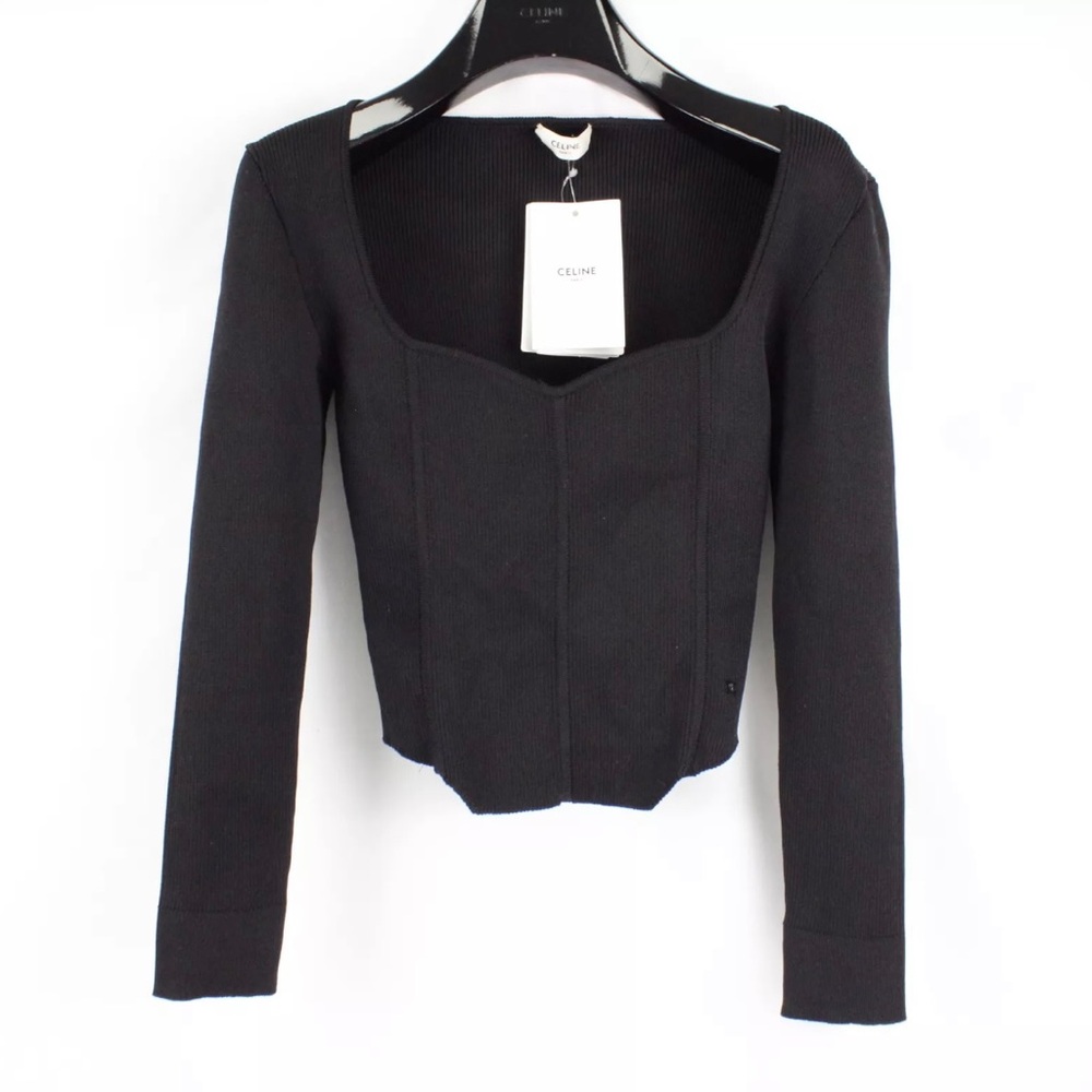 Celine Women’s Triomphe Crop Top Black Size M